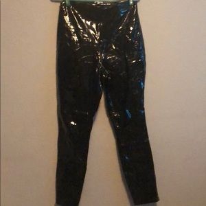 High waisted Faux patent leather pants